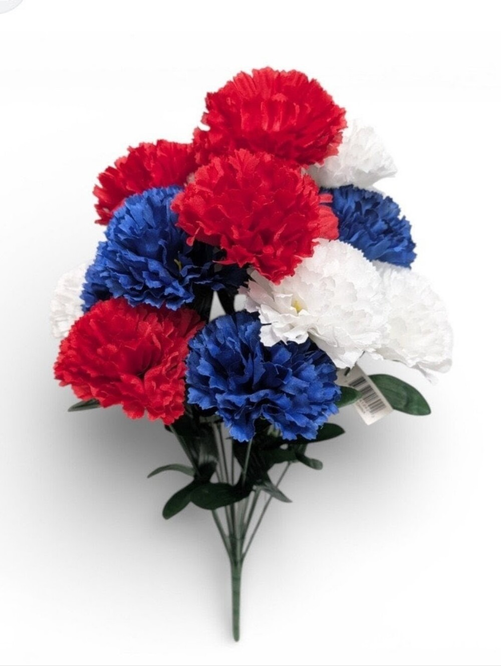 Red Blue And White Artificial Carnation Bouquet July 4th Decor